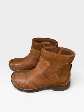 DANSKO BROWN LEATHER CHELSEA SIDE ZIP BOOTS GOOD COND Size 37 US 6.5-7